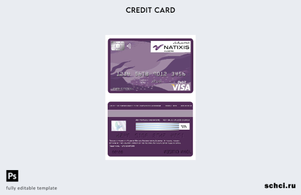 цифровая загрузка шаблона банковской карты Visa Algeria Natixis Algerie